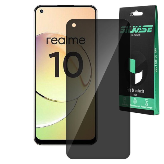 Folie privacy SILKASE pentru Realme 10, protectie ecran, silicon (10 4G, F5603) by www.silkase.ro