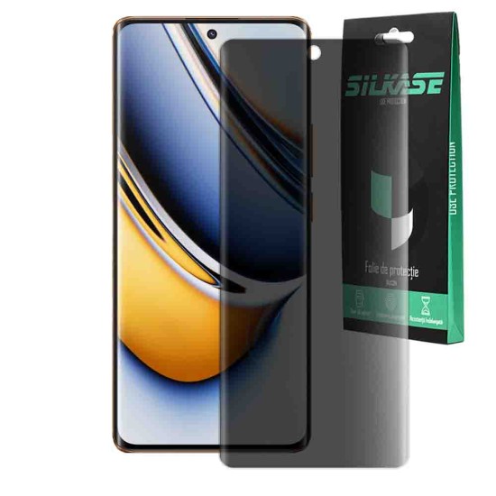 Folie privacy mata SILKASE pentru Realme 11 Pro Plus, protectie ecran, silicon (Narzo 60 Pro, F6074) by www.silkase.ro