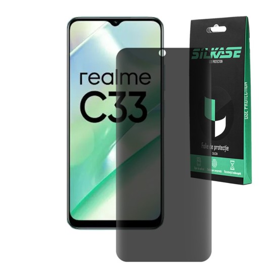 Folie privacy mata SILKASE pentru Realme C33, protectie ecran, silicon (C30s, F5931) by www.silkase.ro