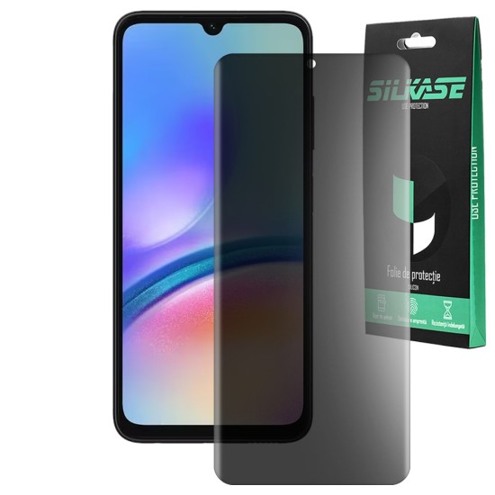Folie privacy mata SILKASE pentru Samsung Galaxy A05s, protectie ecran, silicon (Telefoane Samsung, F6291) by www.silkase.ro
