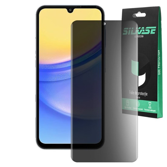 Folie privacy mata SILKASE pentru Samsung Galaxy A15, protectie ecran, silicon (Telefoane Samsung, F6307) by www.silkase.ro