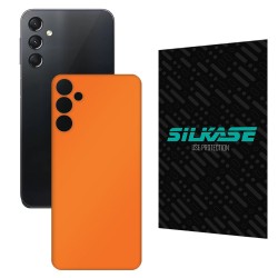 Folie skin SILKASE pentru Samsung Galaxy A24 4G, portocaliu mat, protectie spate telefon