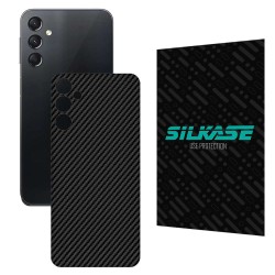 Folie skin SILKASE pentru Samsung Galaxy A24 4G, carbon, protectie spate telefon