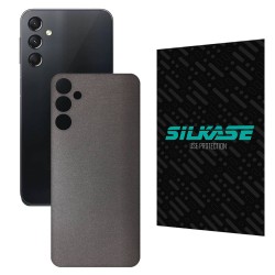 Folie skin SILKASE pentru Samsung Galaxy A24 4G, gri brushed, protectie spate telefon