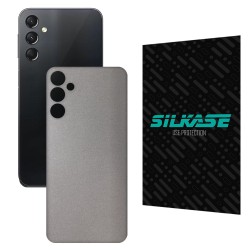 Folie skin SILKASE pentru Samsung Galaxy A24 4G, gri deschis, protectie spate telefon