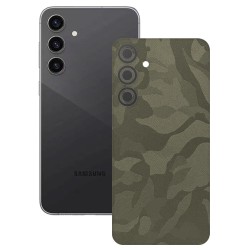 Folie skin SILKASE, pentru Samsung Galaxy S23 FE, camo verde, protectie spate telefon
