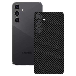 Folie skin SILKASE, pentru Samsung Galaxy S23 FE, carbon, protectie spate telefon