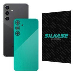 Folie skin SILKASE, pentru Samsung Galaxy S23 FE, turcoaz metalic, protectie spate telefon Folie skin SILKASE, pentru Samsung Galaxy S23 FE, turcoaz metalic, protectie spate telefon