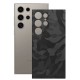 Folie skin SILKASE, pentru Samsung Galaxy S24 Ultra, camo negru, protectie spate telefon (Telefoane Samsung, S1850) by www.silkase.ro