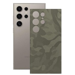 Folie skin SILKASE, pentru Samsung Galaxy S24 Ultra, camo verde, protectie spate telefon