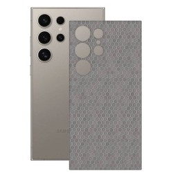 Folie skin SILKASE, pentru Samsung Galaxy S24 Ultra, gri hexa, protectie spate telefon