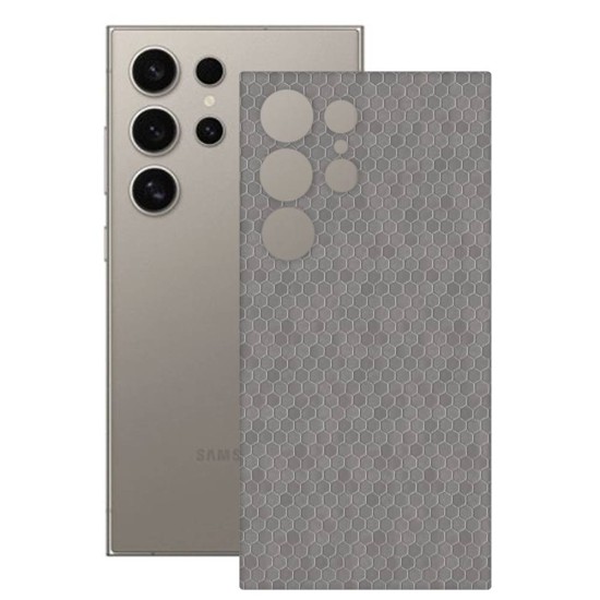 Folie skin SILKASE, pentru Samsung Galaxy S24 Ultra, gri hexa, protectie spate telefon (Telefoane Samsung, S1855) by www.silkase.ro