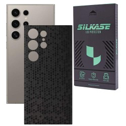 Folie skin SILKASE, pentru Samsung Galaxy S24 Ultra, negru hexa, protectie spate telefon Folie skin SILKASE, pentru Samsung Galaxy S24 Ultra, negru hexa, protectie spate telefon