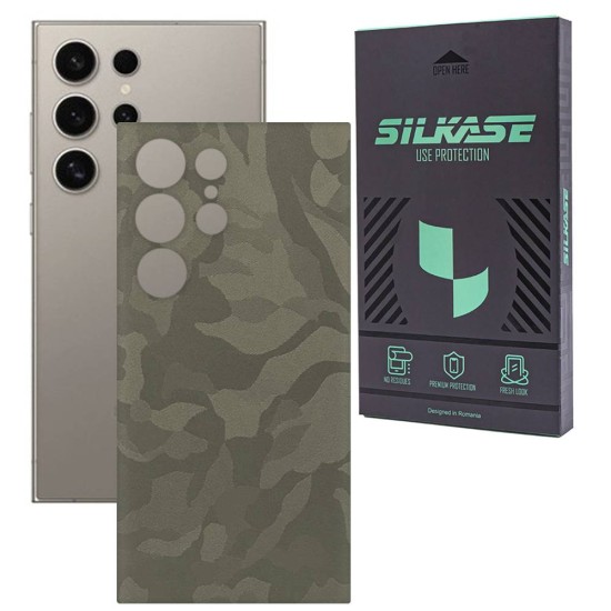 Folie skin SILKASE, pentru Samsung Galaxy S24 Ultra, camo verde, protectie spate telefon (SILKASE, Telefoane Samsung) by www.silkase.ro Folie skin SILKASE, pentru Samsung Galaxy S24 Ultra, camo verde, protectie spate telefon (Telefoane Samsung, S1851) by www.silkase.ro