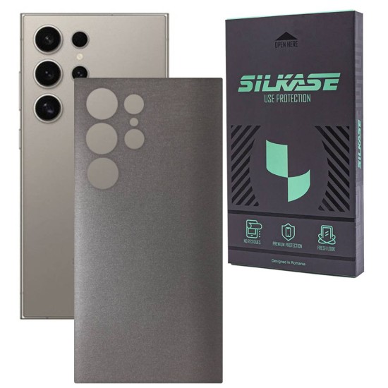 Folie skin SILKASE, pentru Samsung Galaxy S24 Ultra, gri brushed, protectie spate telefon (SILKASE, Telefoane Samsung) by www.silkase.ro Folie skin SILKASE, pentru Samsung Galaxy S24 Ultra, gri brushed, protectie spate telefon (Telefoane Samsung, S1853) by www.silkase.ro