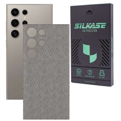 Folie skin SILKASE, pentru Samsung Galaxy S24 Ultra, gri hexa, protectie spate telefon Folie skin SILKASE, pentru Samsung Galaxy S24 Ultra, gri hexa, protectie spate telefon