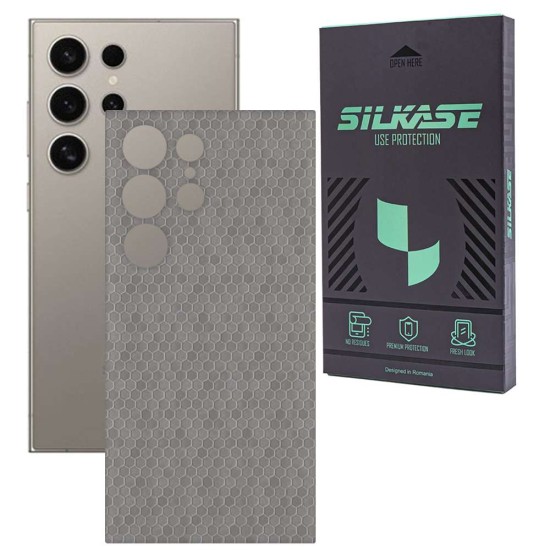 Folie skin SILKASE, pentru Samsung Galaxy S24 Ultra, gri hexa, protectie spate telefon (Telefoane Samsung, S1855) by www.silkase.ro