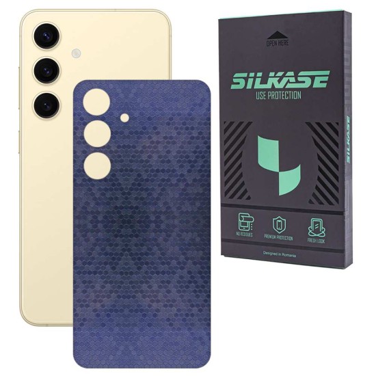 Folie skin SILKASE, pentru Samsung Galaxy S25 Plus, albastru hexa, protectie spate telefon (S25 Plus, S1976) by www.silkase.ro