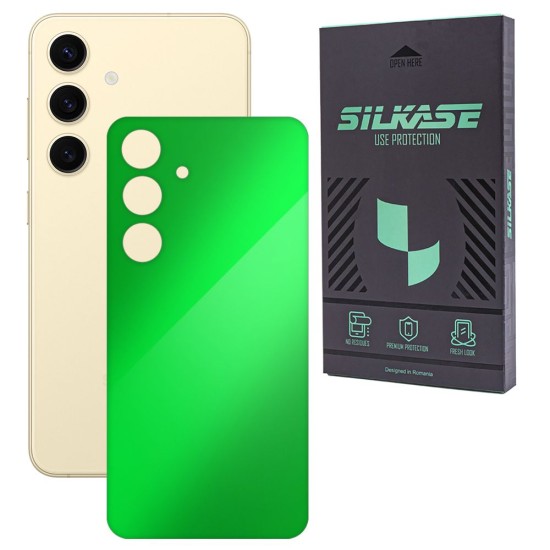 Folie skin SILKASE, pentru Samsung Galaxy S25 Plus, verde neon, protectie spate telefon (S25 Plus, S1998) by www.silkase.ro