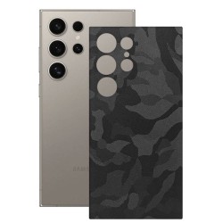 Folie skin SILKASE, pentru Samsung Galaxy S25 Ultra, camo negru, protectie spate telefon