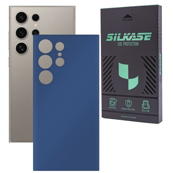 Folie skin SILKASE, pentru Samsung Galaxy S25 Ultra, albastru inchis mat, protectie spate telefon (S25 Ultra, S2001) by www.silkase.ro