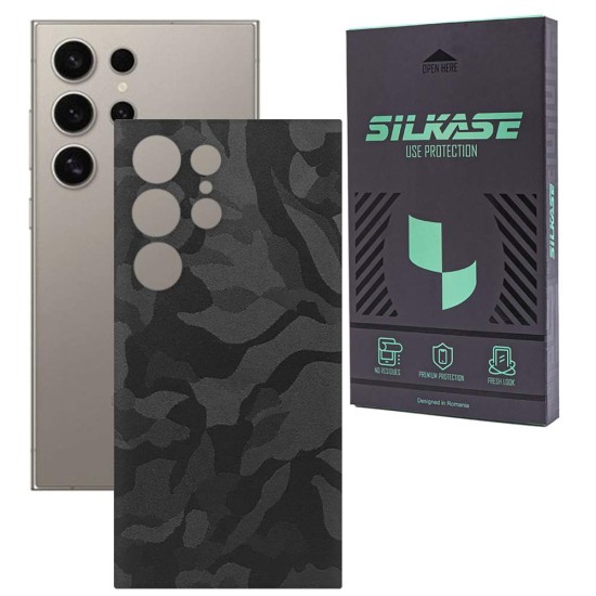 Folie skin SILKASE, pentru Samsung Galaxy S25 Ultra, camo negru, protectie spate telefon (SILKASE, S25 Ultra) by www.silkase.ro Folie skin SILKASE, pentru Samsung Galaxy S25 Ultra, camo negru, protectie spate telefon (S25 Ultra, S2003) by www.silkase.ro