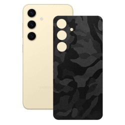 Folie skin SILKASE, pentru Samsung Galaxy S25, camo negru, protectie spate telefon