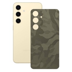 Folie skin SILKASE, pentru Samsung Galaxy S25, camo verde, protectie spate telefon
