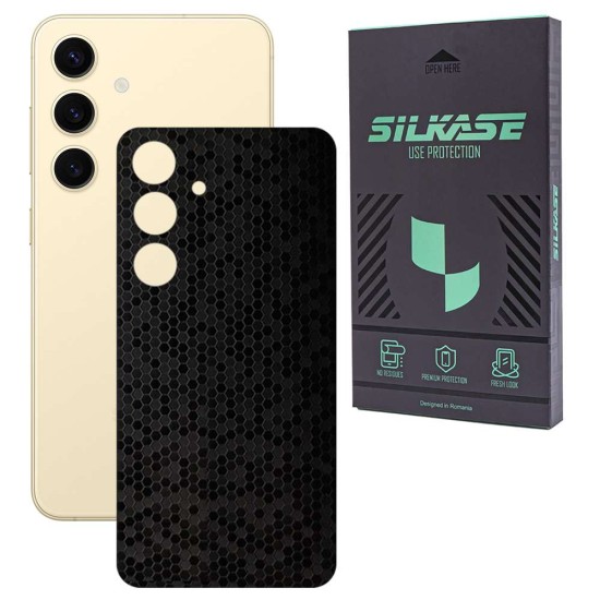 Folie skin SILKASE, pentru Samsung Galaxy S25, negru hexa, protectie spate telefon (SILKASE, S25) by www.silkase.ro Folie skin SILKASE, pentru Samsung Galaxy S25, negru hexa, protectie spate telefon (S25, S1965) by www.silkase.ro