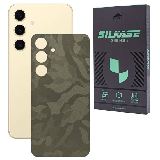 Folie skin SILKASE, pentru Samsung Galaxy S25, camo verde, protectie spate telefon (SILKASE, S25) by www.silkase.ro Folie skin SILKASE, pentru Samsung Galaxy S25, camo verde, protectie spate telefon (S25, S1956) by www.silkase.ro