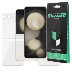 Set 2 folii SILKASE pentru Samsung Galaxy Z Flip5, protectie telefon, silicon regenerabil Set 2 folii SILKASE pentru Samsung Galaxy Z Flip5, protectie telefon, silicon regenerabil