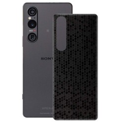 Folie skin SILKASE pentru Sony Xperia 1 V, negru hexa, protectie spate telefon