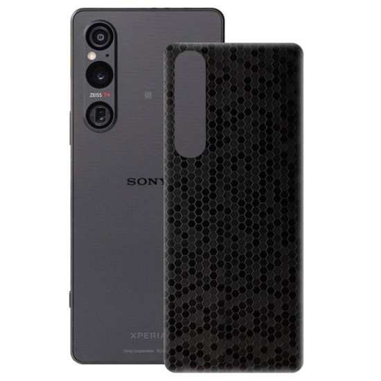 Folie skin SILKASE pentru Sony Xperia 1 V, negru hexa, protectie spate telefon (SILKASE, Xperia 1 V) by www.silkase.ro Folie skin SILKASE pentru Sony Xperia 1 V, negru hexa, protectie spate telefon (Xperia 1 V, S1116) by www.silkase.ro