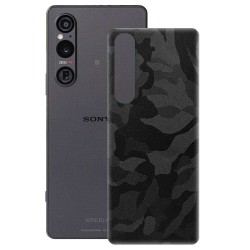 Folie skin SILKASE pentru Sony Xperia 1 V, camo negru, protectie spate telefon