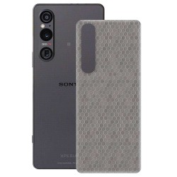 Folie skin SILKASE pentru Sony Xperia 1 V, gri hex, protectie spate telefon