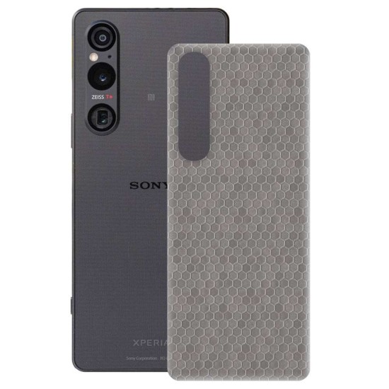 Folie skin SILKASE pentru Sony Xperia 1 V, gri hex, protectie spate telefon (SILKASE, Xperia 1 V) by www.silkase.ro Folie skin SILKASE pentru Sony Xperia 1 V, gri hex, protectie spate telefon (Xperia 1 V, S1111) by www.silkase.ro