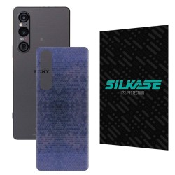 Folie skin SILKASE pentru Sony Xperia 1 V, albastru hexa, protectie spate telefon Folie skin SILKASE pentru Sony Xperia 1 V, albastru hexa, protectie spate telefon