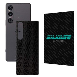 Folie skin SILKASE pentru Sony Xperia 1 V, negru hexa, protectie spate telefon