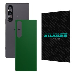 Folie skin SILKASE pentru Sony Xperia 1 V, verde inchis mat, protectie spate telefon