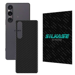 Folie skin SILKASE pentru Sony Xperia 1 V, carbon, protectie spate telefon Folie skin SILKASE pentru Sony Xperia 1 V, carbon, protectie spate telefon