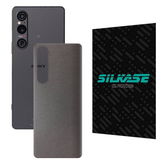 Folie skin SILKASE pentru Sony Xperia 1 V, gri brushed, protectie spate telefon (SILKASE, Xperia 1 V) by www.silkase.ro Folie skin SILKASE pentru Sony Xperia 1 V, gri brushed, protectie spate telefon (Xperia 1 V, S1109) by www.silkase.ro