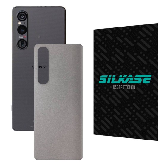 Folie skin SILKASE pentru Sony Xperia 1 V, gri deschis, protectie spate telefon (Xperia 1 V, S1110) by www.silkase.ro