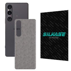 Folie skin SILKASE pentru Sony Xperia 1 V, gri hex, protectie spate telefon Folie skin SILKASE pentru Sony Xperia 1 V, gri hex, protectie spate telefon