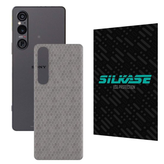 Folie skin SILKASE pentru Sony Xperia 1 V, gri hex, protectie spate telefon (SILKASE, Xperia 1 V) by www.silkase.ro Folie skin SILKASE pentru Sony Xperia 1 V, gri hex, protectie spate telefon (Xperia 1 V, S1111) by www.silkase.ro
