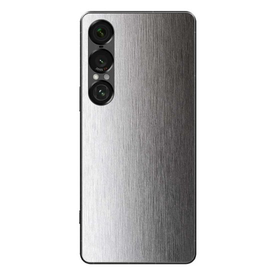 Folie skin SILKASE pentru Sony Xperia 1 VII, protectie spate telefon, gri deschis brushed (Xperia 1 VII, S2061) by www.silkase.ro