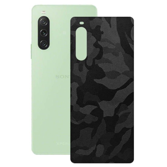 Folie skin SILKASE pentru Sony Xperia 10 V, camo negru, protectie spate telefon (Xperia 10 V, S1130) by www.silkase.ro