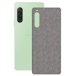 Folie skin SILKASE pentru Sony Xperia 10 V, gri hex, protectie spate telefon