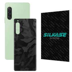 Folie skin SILKASE pentru Sony Xperia 10 V, camo negru, protectie spate telefon