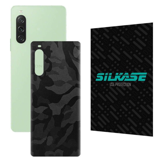 Folie skin SILKASE pentru Sony Xperia 10 V, camo negru, protectie spate telefon (Xperia 10 V, S1130) by www.silkase.ro