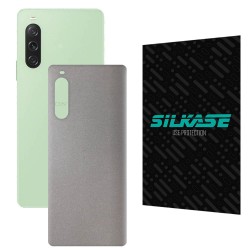 Folie skin SILKASE pentru Sony Xperia 10 V, gri deschis, protectie spate telefon